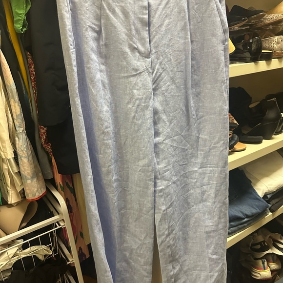 Light Blue Women's Wide-Leg Pants - Picture 3 of 4